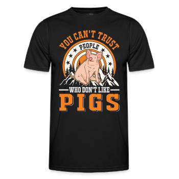 Cadeau cochon Fermier Cochons - T-shirt sport Homme - noir - Devant - AI Model Male 178 dark (178cm)