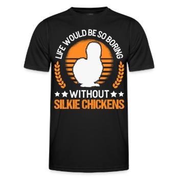 La vie serait si ennuyeuse sans Silkie Chickens - T-shirt sport Homme - noir - Devant - AI Model Male 178 dark (178cm)