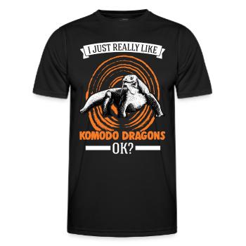 Komodo dragon monitor lizard - Men's Functional T-Shirt - black - Front - AI Model Male 178 dark (178cm)