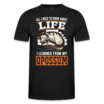 Opossum Geschenk Possum Beutelratte - Männer Funktions-T-Shirt - Schwarz - Vorne - AI Model Male 178 dark (178cm)