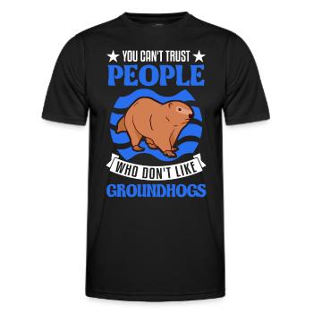 Murmeltier Groundhog Marmot Waldmurmeltier - Men's Functional T-Shirt - black - Front - AI Model Male 178 dark (178cm)