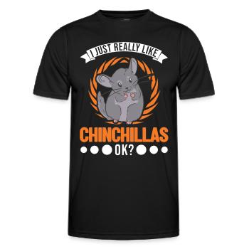 I just really like Chinchillas ok - Men's Functional T-Shirt - black - Front - AI Model Male 178 dark (178cm)