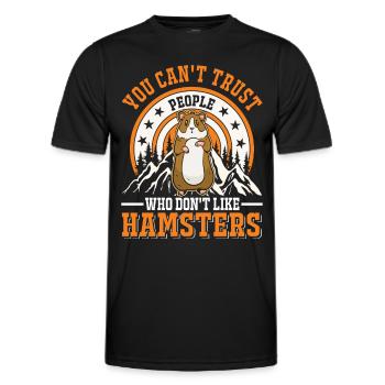 Hamster Gift Golden Hamster Hamster - Men's Functional T-Shirt - black - Front - AI Model Male 178 dark (178cm)