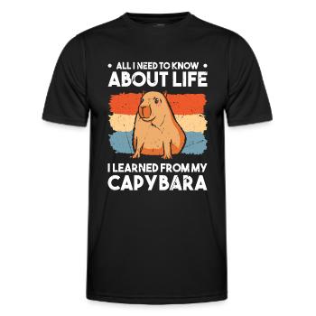 Capybara Wasserschwein Capibara - Men's Functional T-Shirt - black - Front - AI Model Male 178 dark (178cm)