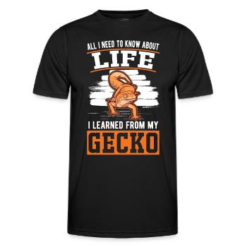 Gecko Geschenk Leopardgecko - Männer Funktions-T-Shirt - Schwarz - Vorne - AI Model Male 178 dark (178cm)