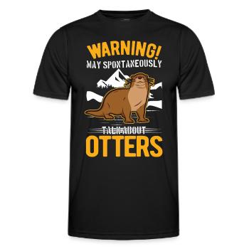 Warning Otter Otter Sea Otter - Men's Functional T-Shirt - black - Front - AI Model Male 178 dark (178cm)