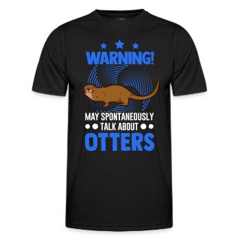 Warnung Otter Fischotter Seeotter - Männer Funktions-T-Shirt - Schwarz - Vorne - AI Model Male 178 dark (178cm)
