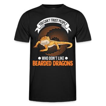 Bearded Dragon Pogona Gift - Men's Functional T-Shirt - black - Front - AI Model Male 178 dark (178cm)