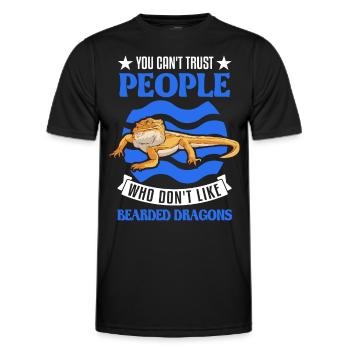 Bearded Dragon Pogona Gift - Men's Functional T-Shirt - black - Front - AI Model Male 178 dark (178cm)