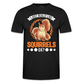 J’aime vraiment Squirrels Squirrel - T-shirt sport Homme - noir - Devant - AI Model Male 178 dark (178cm)