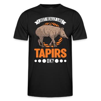 I just really like Tapirs - Männer Funktions-T-Shirt - Schwarz - Vorne - AI Model Male 178 dark (178cm)