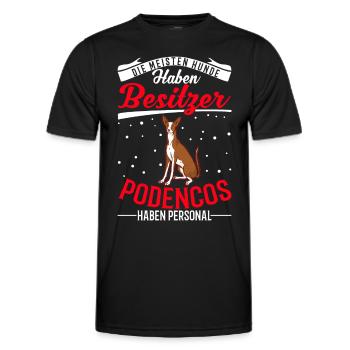 Podenco Personal Spanischer Windhund Ibizan Hound - Männer Funktions-T-Shirt - Schwarz - Vorne - AI Model Male 178 dark (178cm)
