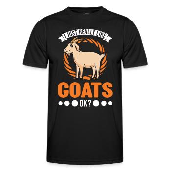 J’aime vraiment Goats Goat Host Goat - T-shirt sport Homme - noir - Devant - AI Model Male 178 dark (178cm)
