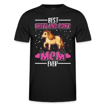 Best Shetland Pony Mom Ever Shetty Mama - Männer Funktions-T-Shirt - Schwarz - Vorne - AI Model Male 178 dark (178cm)