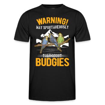 Peut parler spontanément de la perruche de Budgie - T-shirt sport Homme - noir - Devant - AI Model Male 178 dark (178cm)
