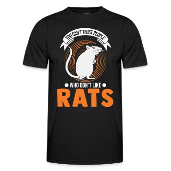 Rat Gift Domestic Rat Rat Owner - Men's Functional T-Shirt - black - Front - AI Model Male 178 dark (178cm)