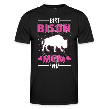 Best Bison Mom Ever Water Buffalo - Men's Functional T-Shirt - black - Front - AI Model Male 178 dark (178cm)