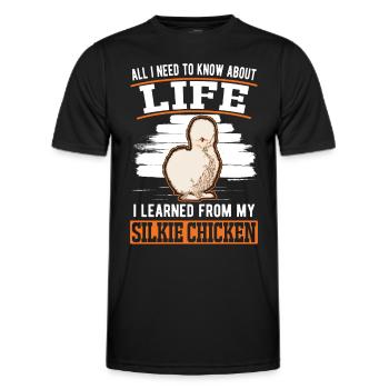Silk Chicken Gift Silkie Chicken - Men's Functional T-Shirt - black - Front - AI Model Male 178 dark (178cm)
