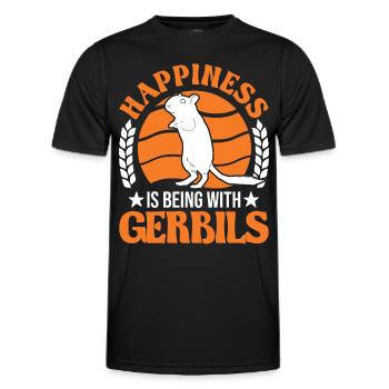 Gerbil Glück Racing Rat Germaaus - Men's Functional T-Shirt - black - Front - AI Model Male 178 dark (178cm)