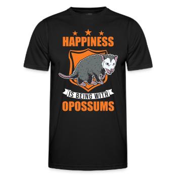 Le bonheur, c’est d’être avec les opossums Possums - T-shirt sport Homme - noir - Devant - AI Model Male 178 dark (178cm)