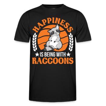 Raccoon Lucky Raccoon - Men's Functional T-Shirt - black - Front - AI Model Male 178 dark (178cm)