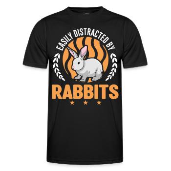 Facilement distrait par Rabbits Rabbit Rabbit - T-shirt sport Homme - noir - Devant - AI Model Male 178 dark (178cm)