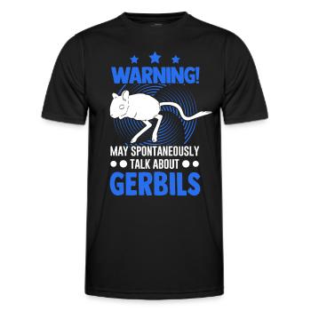 Warning Gerbil racing rat gerbil - Men's Functional T-Shirt - black - Front - AI Model Male 178 dark (178cm)
