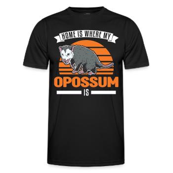Home is where my Opossum is Possum Beutelratte - Männer Funktions-T-Shirt - Schwarz - Vorne - AI Model Male 178 dark (178cm)