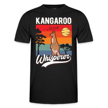 Kangaroo Whisperer Australia Kangaroo - Men's Functional T-Shirt - black - Front - AI Model Male 178 dark (178cm)
