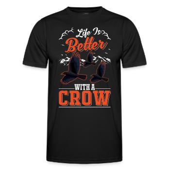 Life is better with a Crow Crow Raven Crow Crow - Men's Functional T-Shirt - black - Front - AI Model Male 178 dark (178cm)