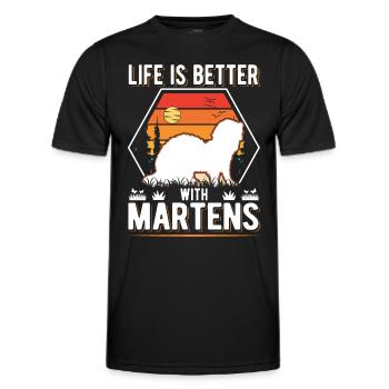 Life is better with Martens Marder Tree Marten - Men's Functional T-Shirt - black - Front - AI Model Male 178 dark (178cm)