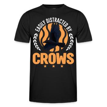 Easily distracted by Crows Krähe Rabe Rabenkrähe - Männer Funktions-T-Shirt - Schwarz - Vorne - AI Model Male 178 dark (178cm)