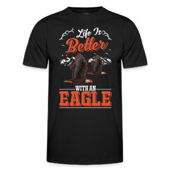 Life is better with an Eagle Golden Eagle Eagle - Men's Functional T-Shirt - black - Front - AI Model Male 178 dark (178cm)