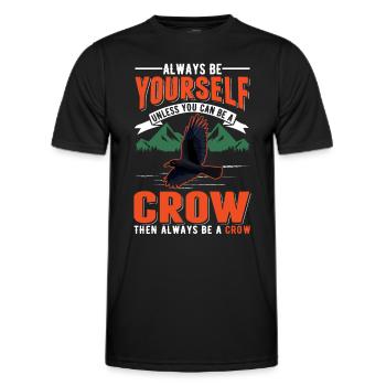 Crow Raven Raven Crow Keeping Crow Breeder - Men's Functional T-Shirt - black - Front - AI Model Male 178 dark (178cm)