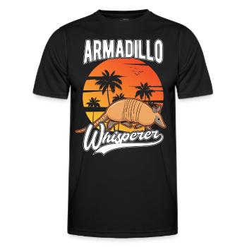 Armadillo Whisperer Gürteltier Flüsterer - Men's Functional T-Shirt - black - Front - AI Model Male 178 dark (178cm)