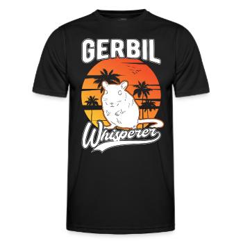 Gerbil Whisperer Racing Rat Gift Gerbil - Men's Functional T-Shirt - black - Front - AI Model Male 178 dark (178cm)