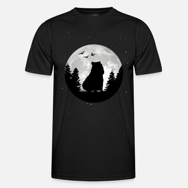 Capybara Moon Capybara - Men's Functional T-Shirt - black