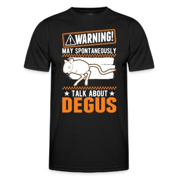 Warning Degu Shrub Rat Forest Degu - Men's Functional T-Shirt - black - Front - AI Model Male 178 dark (178cm)