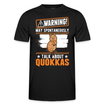 Avertissement Quokka Kangourou à queue courte - T-shirt sport Homme - noir - Devant - AI Model Male 178 dark (178cm)