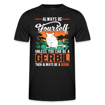 Gerbil Gift Racing Rat Germesau - Men's Functional T-Shirt - black - Front - AI Model Male 178 dark (178cm)