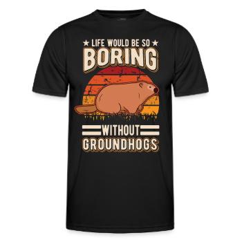 Murmeltier Groundhog Marmot Waldmurmeltier - Men's Functional T-Shirt - black - Front - AI Model Male 178 dark (178cm)