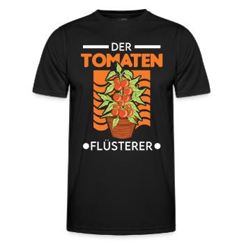 Der Tomaten Flüsterer Tomaten Paradeiser - Männer Funktions-T-Shirt - Schwarz - Vorne - AI Model Male 178 dark (178cm)