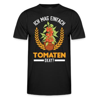 Ich mag einfach Tomaten Tomatenzüchter Paradeiser - Männer Funktions-T-Shirt - Schwarz - Vorne - AI Model Male 178 dark (178cm)