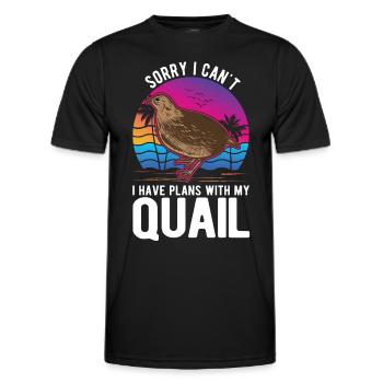 Quail Gift Quail Breeding Quail Breeder - Men's Functional T-Shirt - black - Front - AI Model Male 178 dark (178cm)