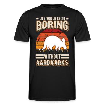 Erdferkel Geschenk Aardvark - Männer Funktions-T-Shirt - Schwarz - Vorne - AI Model Male 178 dark (178cm)