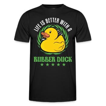 La vie est meilleure avec un Rubber Duck Gummiente - T-shirt sport Homme - noir - Devant - AI Model Male 178 dark (178cm)