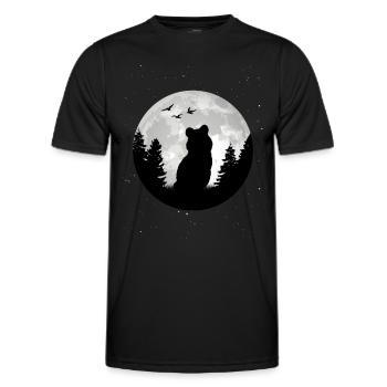 Quokka Moon Kangourou à queue courte - T-shirt sport Homme - noir - Devant - AI Model Male 178 dark (178cm)