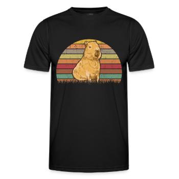 Capybara Retro Wasserschwein Vintage - T-shirt sport Homme - noir - Devant - AI Model Male 178 dark (178cm)