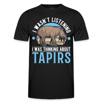 Je n’écoutais pas, je pensais à Tapirs - T-shirt sport Homme - noir - Devant - AI Model Male 178 dark (178cm)