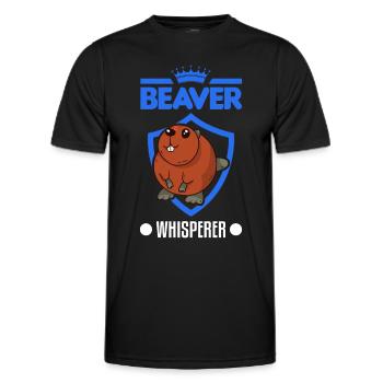 Biber Flüsterer Castor Chuchoteur - T-shirt sport Homme - noir - Devant - AI Model Male 178 dark (178cm)
